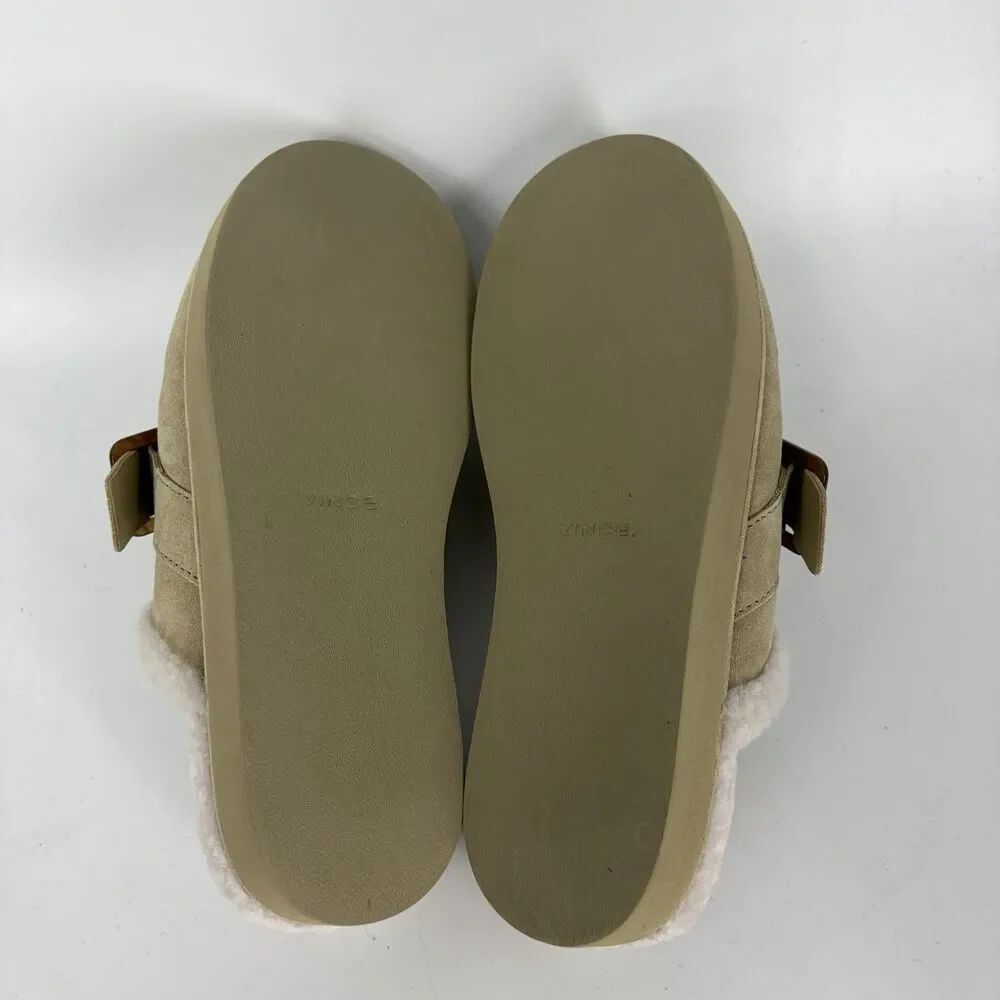 Vince Clog Shoes Size 8 Womens Sand Griff Comfort Slip On Shearling Sherpa Lined - Picture 7 of 8